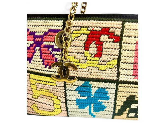 Chanel Medium Needlepoint Patchwork Precious Symbols Tote Bag Mehrfarben Golden - Ansicht 7
