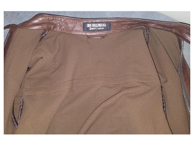 Autre Marque Dirk Bikkembergs Sport Couture braune Lederjacke - Ansicht 14