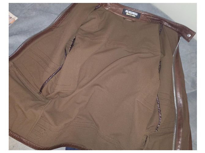 Autre Marque Dirk Bikkembergs Sport Couture braune Lederjacke - Ansicht 19