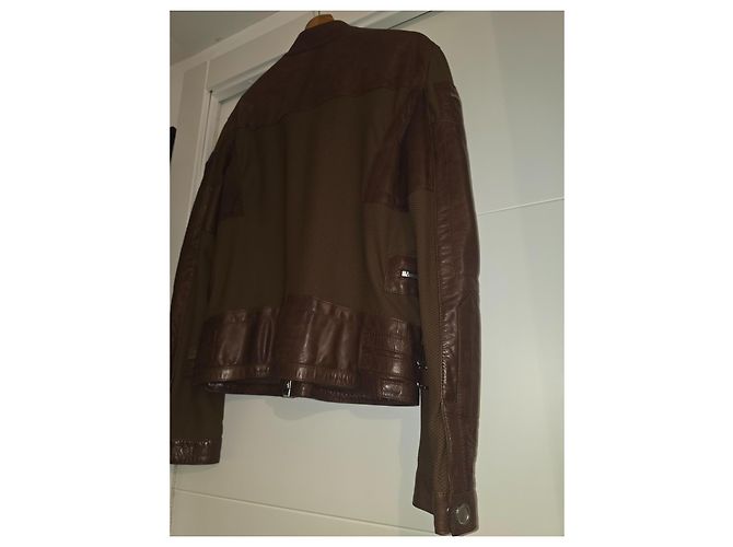 Autre Marque Dirk Bikkembergs Sport Couture braune Lederjacke - Ansicht 5