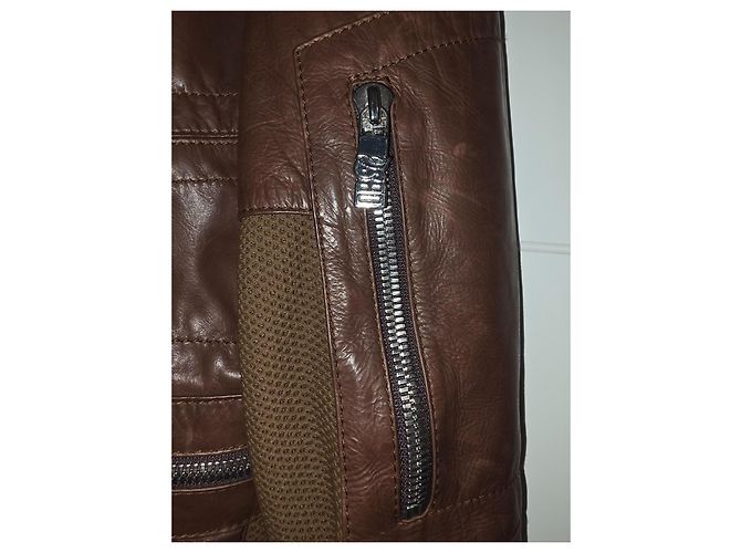 Autre Marque Dirk Bikkembergs Sport Couture braune Lederjacke - Ansicht 6
