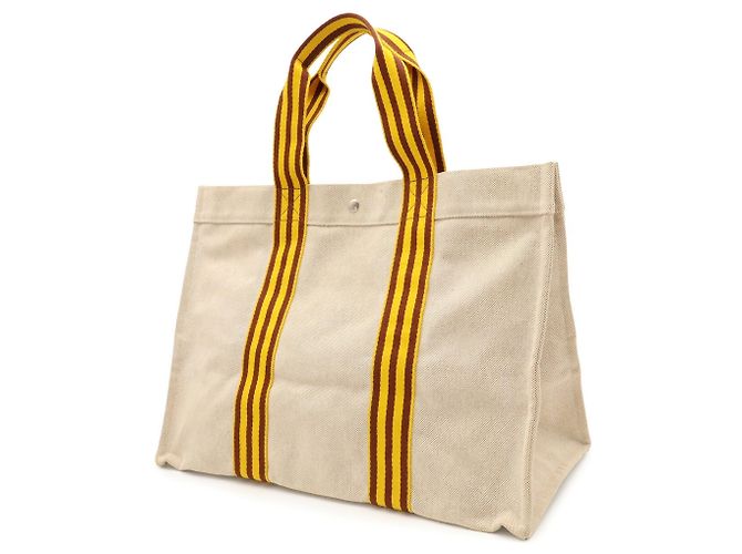 Hermès Saco Tote Hermes Bora GM Marrom Amarelo - vista 3