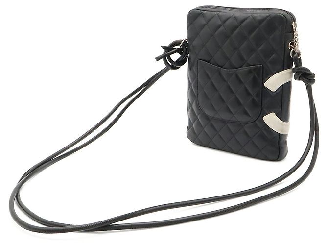 CHANEL Cambon Line Coco Mark Medium Pochette Schultertasche Schwarz Weiß - Ansicht 3