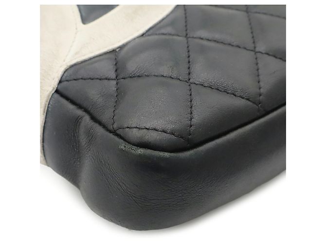 CHANEL Cambon Line Coco Mark Medium Pochette Schultertasche Schwarz Weiß - Ansicht 4