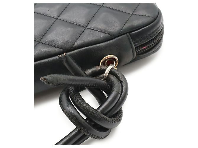 CHANEL Cambon Line Coco Mark Medium Pochette Schultertasche Schwarz Weiß - Ansicht 5
