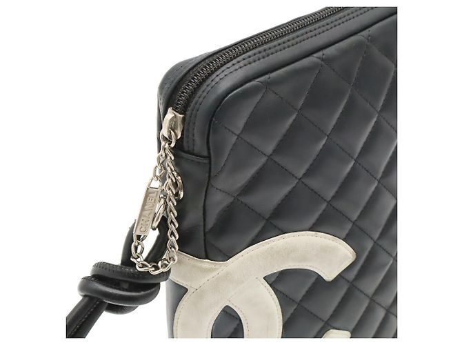 CHANEL Cambon Line Coco Mark Medium Pochette Schultertasche Schwarz Weiß - Ansicht 7