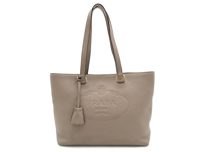 Tote Prada Schultertasche aus gräulichem Leder Grau - Ansicht 2