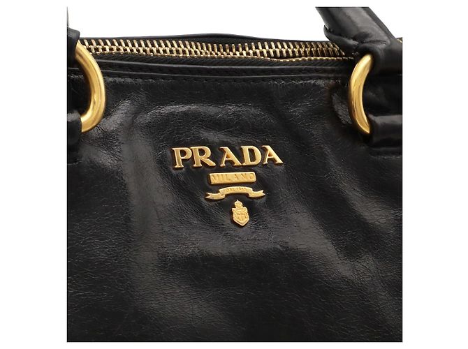 Sac à main Prada Vitello Shine en Black Noir - vue 8