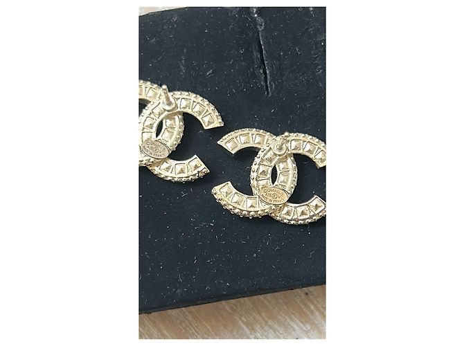 Pendientes Chanel CC Dorado Hardware de plata - vista 5