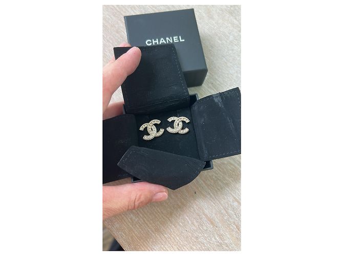 Pendientes Chanel CC Dorado Hardware de plata - vista 6