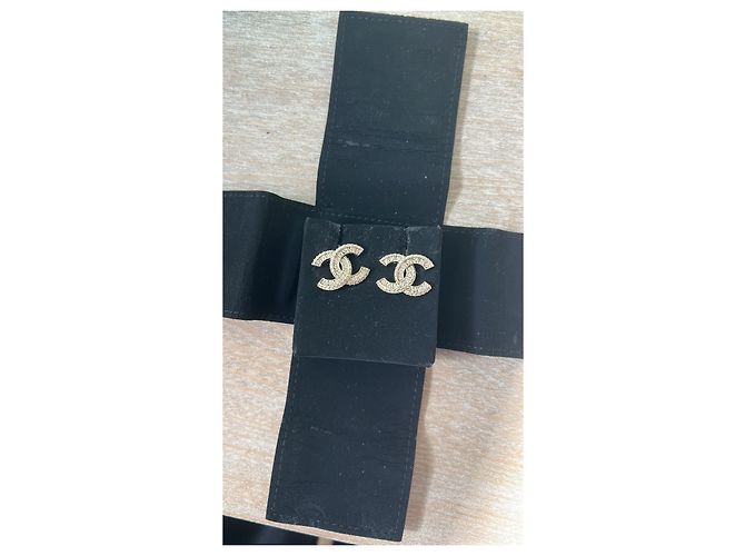 Pendientes Chanel CC Dorado Hardware de plata - vista 9