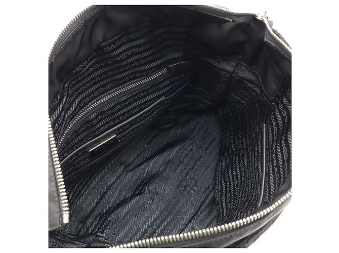Prada Triangle Tote Bag with Chain Shoulder Strap Black - view 8