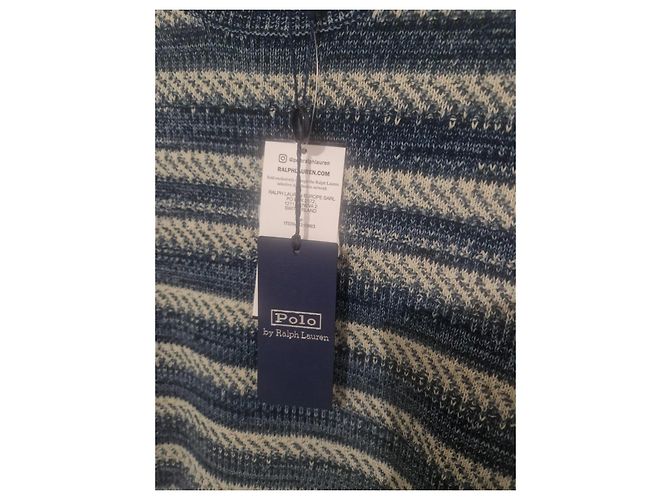 Jersey Polo Ralph Lauren de algodón en azul y écru Blanco Crudo - vista 3