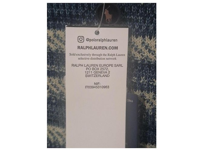 Jersey Polo Ralph Lauren de algodón en azul y écru Blanco Crudo - vista 5