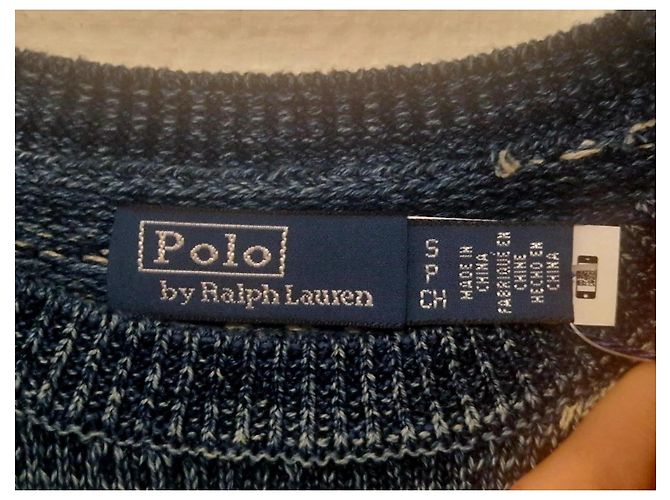 Jersey Polo Ralph Lauren de algodón en azul y écru Blanco Crudo - vista 7
