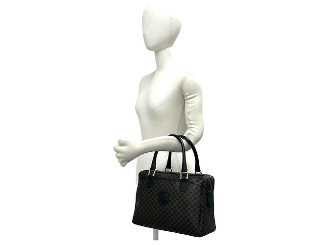 Céline CELINE Vintage Macadam Blazon Pattern Handbag Brown Black - view 2