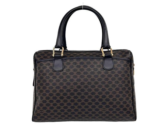 Céline CELINE Vintage Macadam Blazon Pattern Handbag Brown Black - view 3