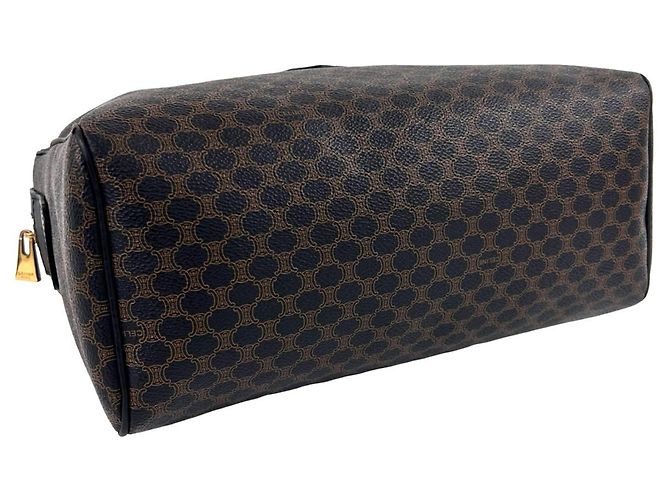 Céline CELINE Vintage Macadam Blazon Pattern Handbag Brown Black - view 7