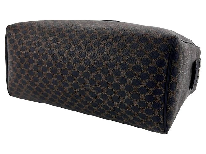 Céline CELINE Vintage Macadam Blazon Pattern Handbag Brown Black - view 8