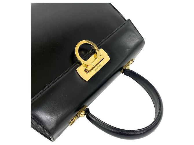 Gancini Borsa Salvatore Ferragamo in pelle di vitello nera Nero - vista 4