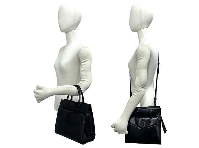 Autre Marque Borsa a mano in pelle Yves Saint Laurent Uptown YSL Logo - vista 2