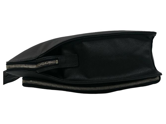 Saffiano Borsetta Prada in pelle nera Nero - vista 5