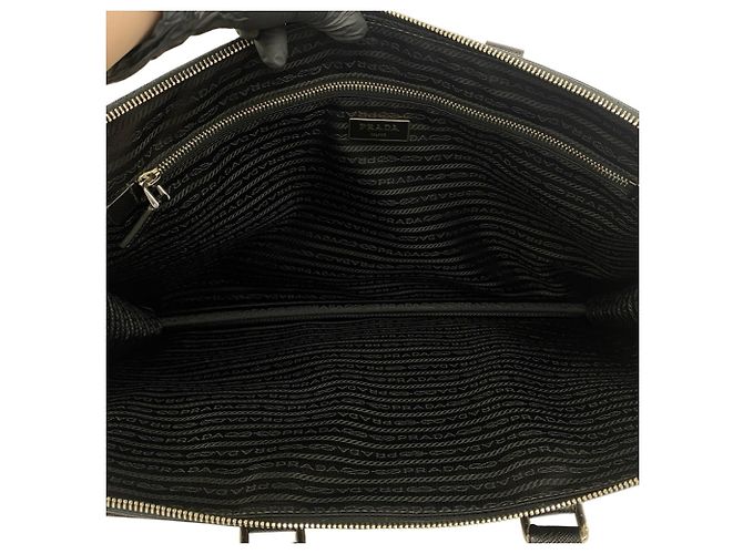 Saffiano Borsetta Prada in pelle nera Nero - vista 9