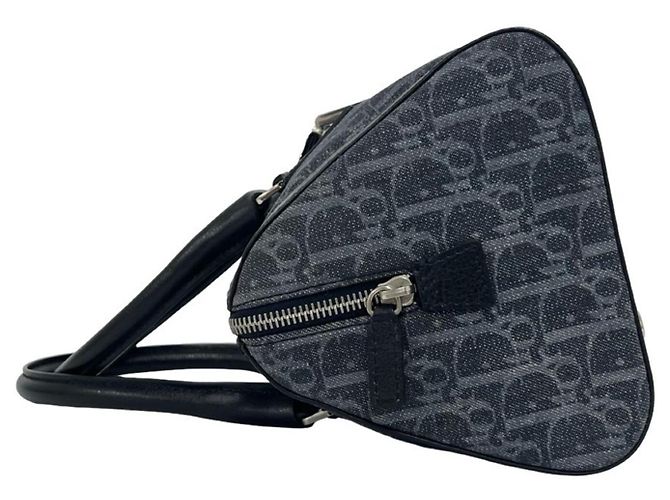 Borsa a mano in pelle e denim con motivo Flight Trotter Christian Dior Arancione Blu navy - vista 5