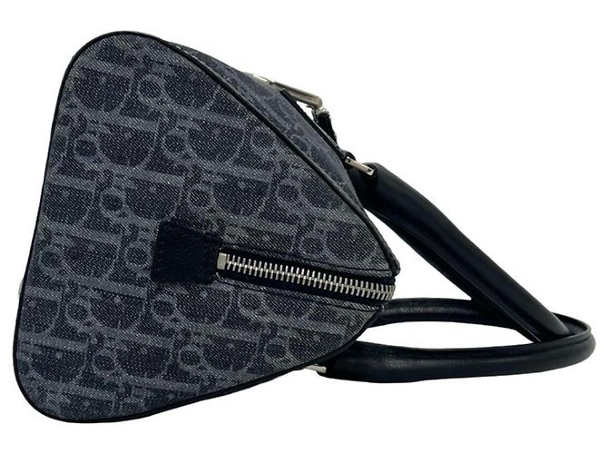 Borsa a mano in pelle e denim con motivo Flight Trotter Christian Dior Arancione Blu navy - vista 6