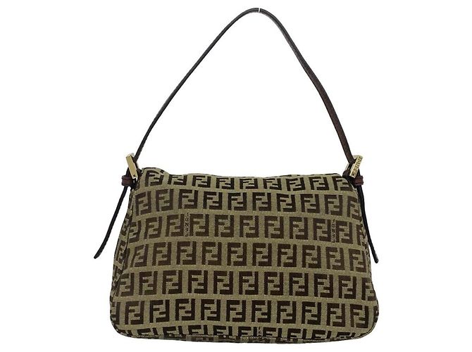 Fendi Vintage Mini-Handtasche mit Zucchino FF-Muster Braun - Ansicht 3