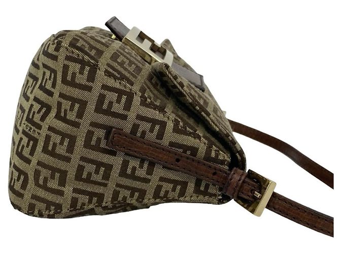 Fendi Vintage Mini-Handtasche mit Zucchino FF-Muster Braun - Ansicht 6