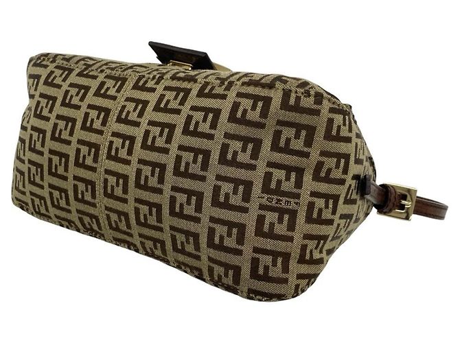 Fendi Vintage Mini-Handtasche mit Zucchino FF-Muster Braun - Ansicht 8