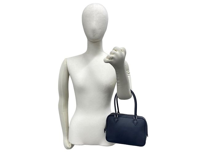 Hermès Bolsa de mão Hermes Plume 20 em couro Swift Azul marinho - vista 2