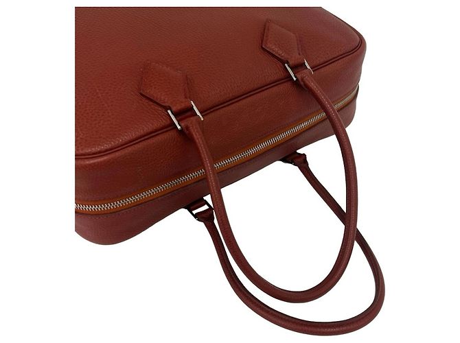 Hermès Bolsa HERMES Plume 32 em couro Togo Marrom - vista 3