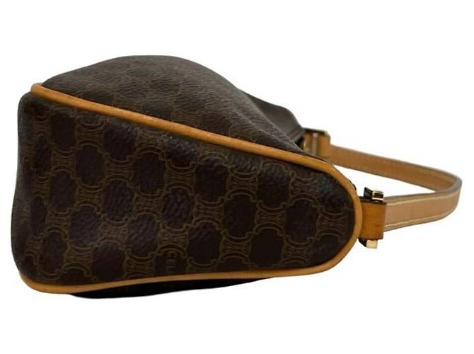 Céline Celine Macadam Blazon Triomphe Pattern Leather Mini Shoulder Bag Brown - view 6