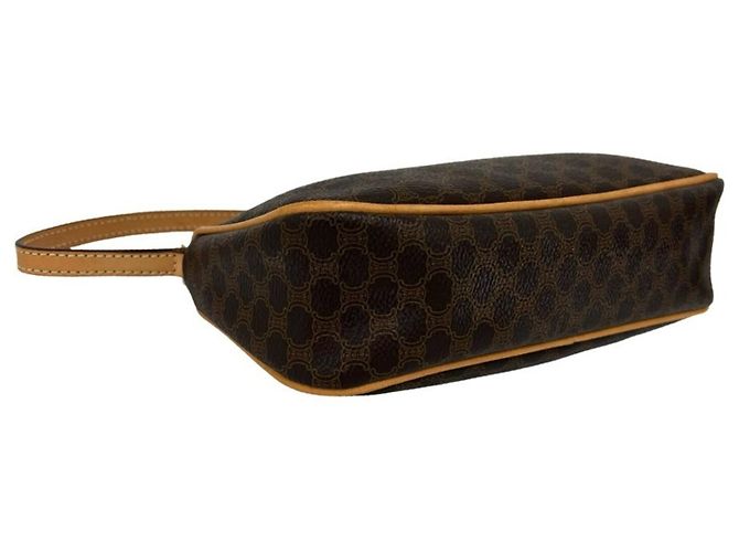 Céline Celine Macadam Blazon Triomphe Pattern Leather Mini Shoulder Bag Brown - view 7