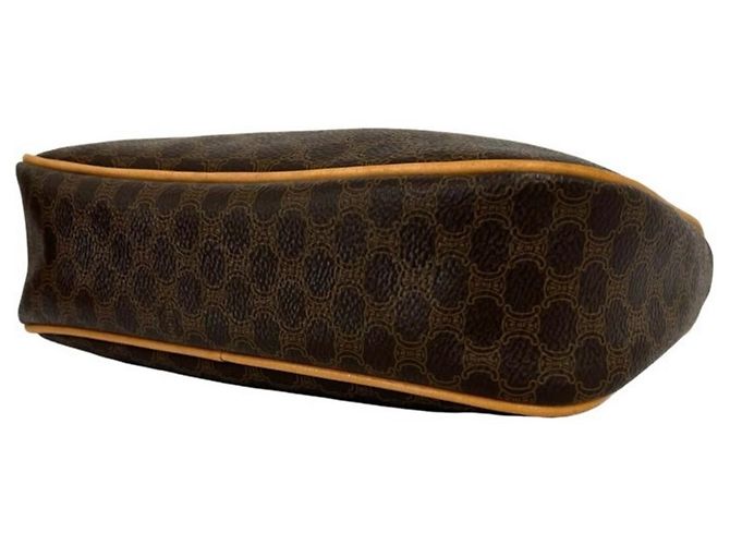 Céline Celine Macadam Blazon Triomphe Pattern Leather Mini Shoulder Bag Brown - view 8