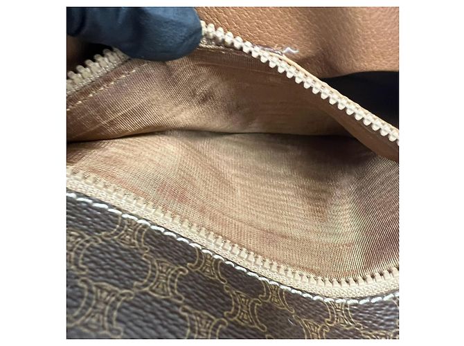 Céline Sac à épaule CELINE Vintage Macadam Blazon Pattern Triomphe Logo Marron - vue 10