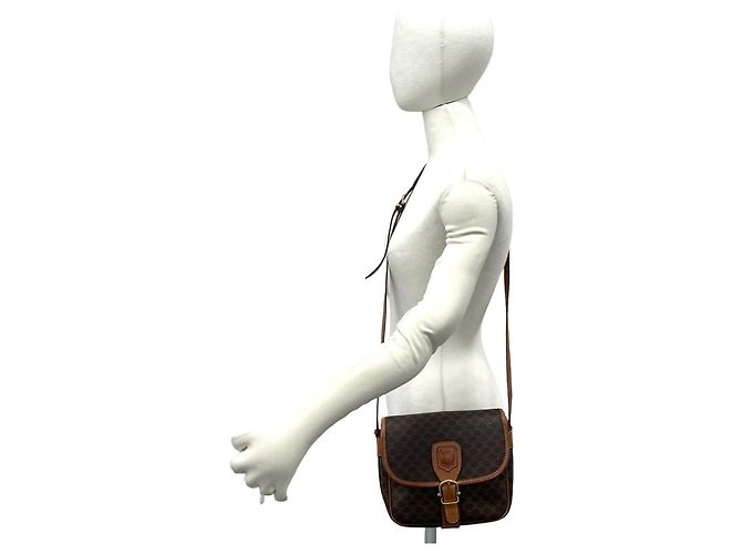 Céline Sac à épaule CELINE Vintage Macadam Blazon Pattern Triomphe Logo Marron - vue 2