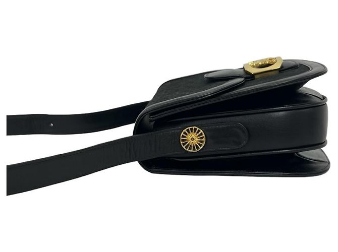 Céline Celine Vintage C Macadam Pattern Shoulder Bag Black - view 5