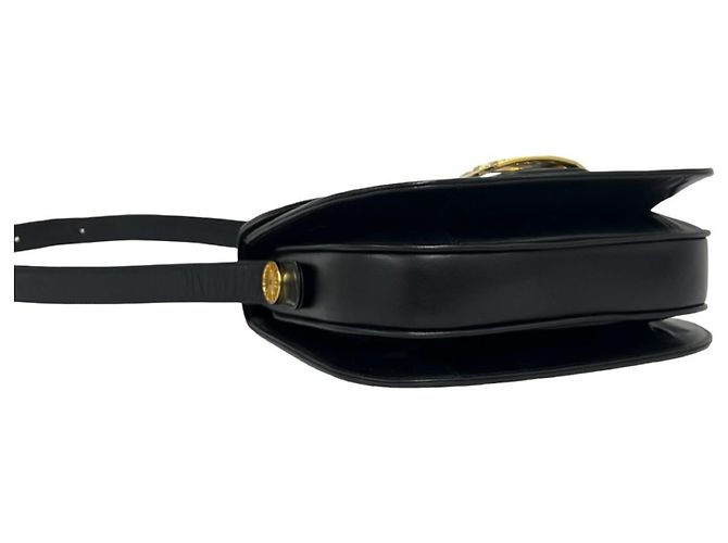 Céline Celine Vintage C Macadam Pattern Shoulder Bag Black - view 7