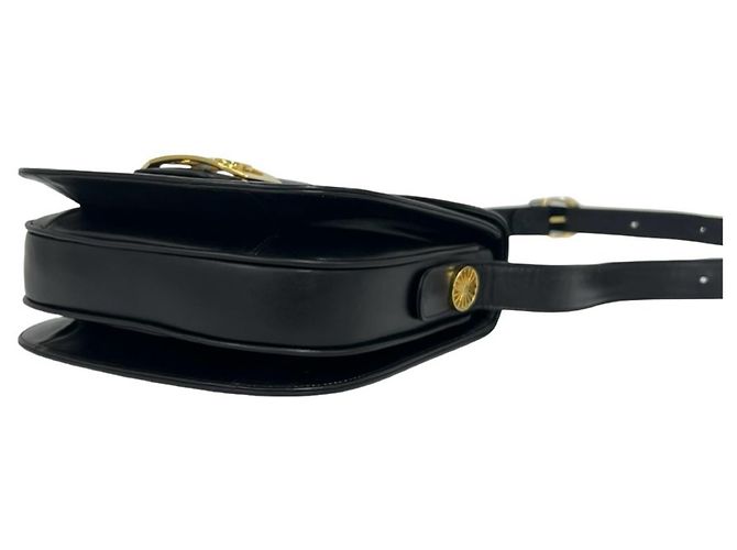Céline Celine Vintage C Macadam Pattern Shoulder Bag Black - view 8