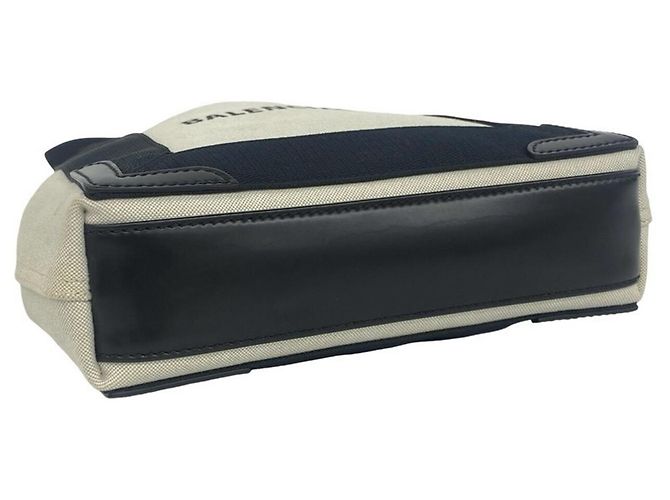 Everyday Borsa Balenciaga Cabas in tela e pelle Navy Nero Crudo - vista 7