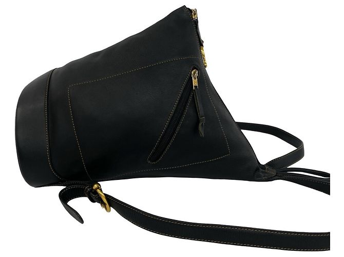 Zaino in pelle Loewe Vintage Anton Anagram Logo Nero - vista 6