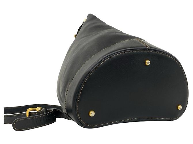 Zaino in pelle Loewe Vintage Anton Anagram Logo Nero - vista 7