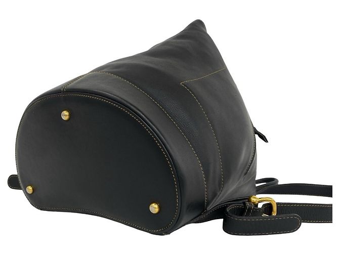 Zaino in pelle Loewe Vintage Anton Anagram Logo Nero - vista 8