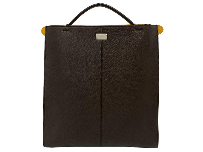 Borsa a mano/Borsa a tracolla Fendi Peekaboo X-Lite in pelle Marrone - vista 3