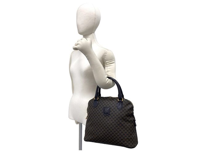 Céline Sac à main Celine Vintage Macadam Blazon Pattern Marron Noir - vue 2