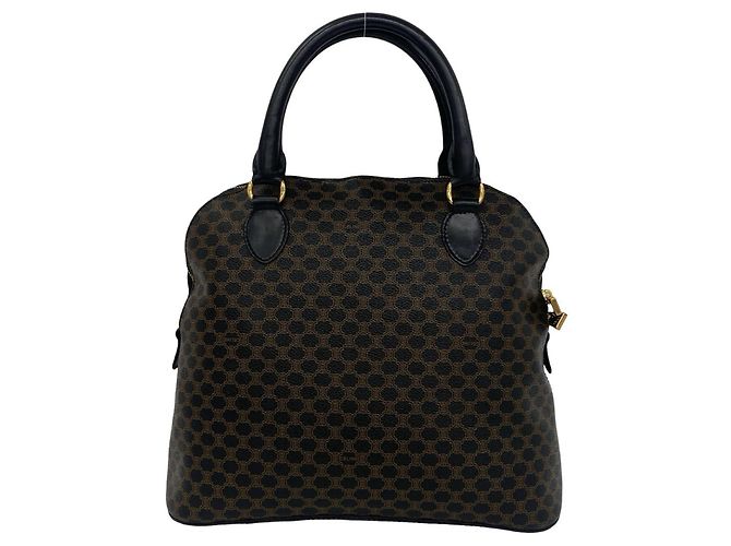 Céline Sac à main Celine Vintage Macadam Blazon Pattern Marron Noir - vue 3