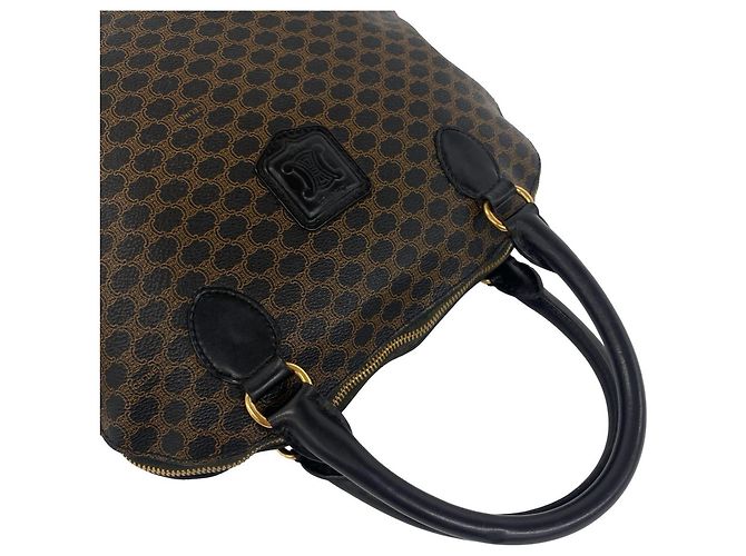 Céline Sac à main Celine Vintage Macadam Blazon Pattern Marron Noir - vue 4